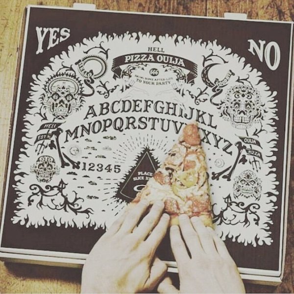 Funny picture of pizza ouija board