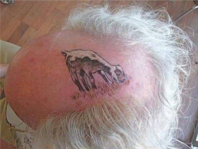 bald man tattoo