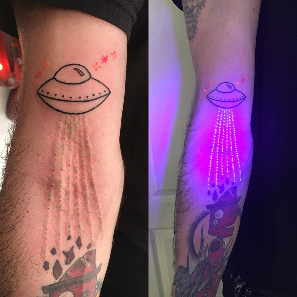 healed black light tattoos