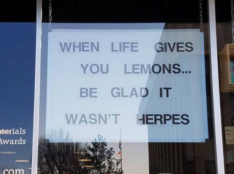banner - When Life Gives You Lemons... Be Glad It Wasn'T Herpes aterials Awards .com