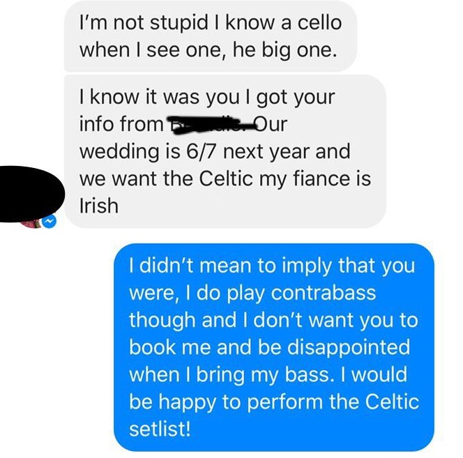 Desperate Bride Completely Disrespects the Musician She Wants to Hire
