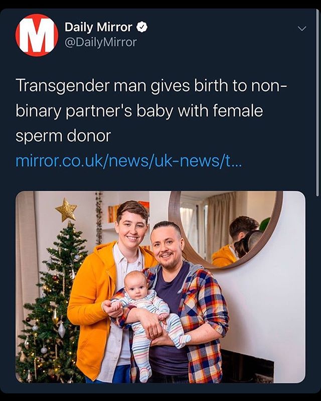 transgender man gives birth to non binary partner's baby with female sperm donor - Daily Mirror Mirror Transgender man gives birth to non binary partner's baby with female sperm donor mirror.co.uknewsuknewst...