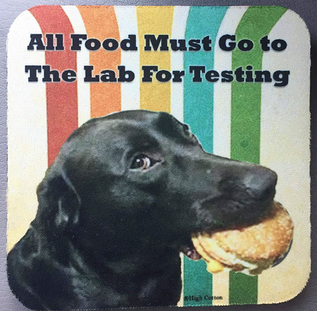 Drink coaster - All Food Must Go to The Lab For Testing Og Cotton