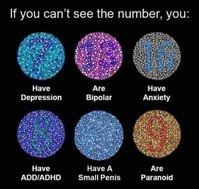 Bipolar disorder - If you can't see the number, you Have Depression Are Bipolar Have Anxiety Have AddAdhd Have A Small Penis Are Paranoid