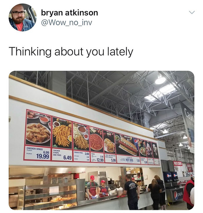 display advertising - bryan atkinson Thinking about you lately Chicken Wings 6.99 Hen Strips And Fries Prendres 269 19.99 6.49 112 250D 12.99 5.99 Jhot Dog 150 O Da Deos