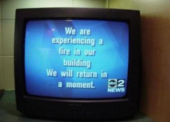 bad luck funny tv - We are experiencing a fire in our building We will return in a moment 2 News