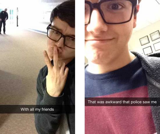 snapchat funny things to post on snapchat - That was awkward that police saw me With all my friends