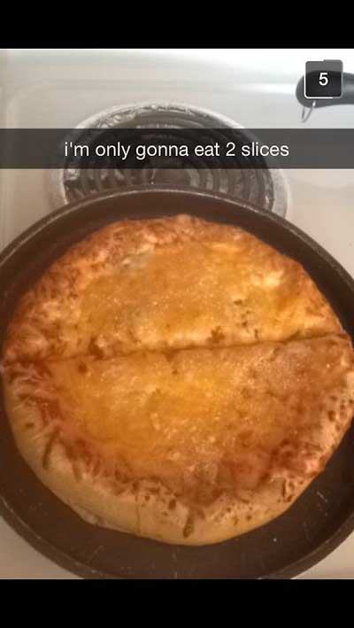 snapchat funny snapchats about food - i'm only gonna eat 2 slices
