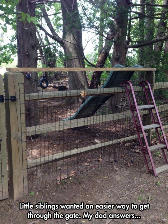 Problem solving - Ce Little siblings wanted an easier way to get through the gate. My dad answers...