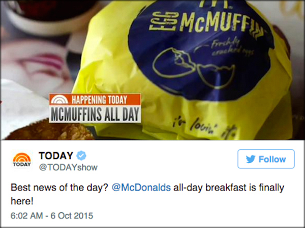 Fans of McDonald’s have begged the chain for years to serve its breakfast menu past 10:30 a.m. McDonald’s has, as of yesterday, finally answered their prayers with the rollout of an all-day breakfast menu . But there’s a huge catch.