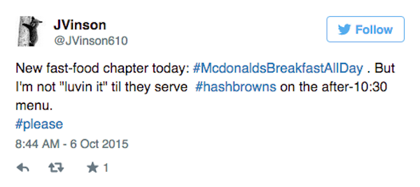 McDonald’s just revealed an omission to the all-day breakfast lineup, and the folks aren’t taking it well