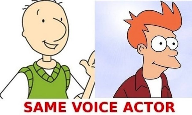 The man who voiced Fry on Futurama, Billy West, also voiced Doug on Doug