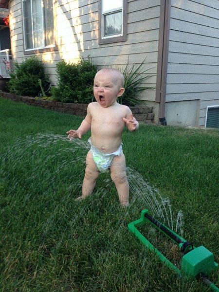 First time in the sprinklers