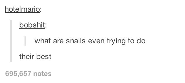tumblr - kartu askes baru - hotelmario bobshit what are snails even trying to do their best 695,657 notes