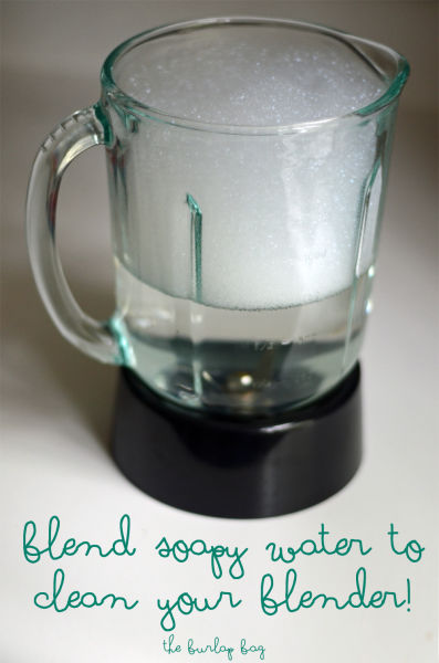 No-Fuss Blender Cleaner - Love smoothies but hate cleaning the blender? Just fill it with warm water and a drop of dish soap, then turn it on and blend for a few seconds. Dump, rinse with clean water, and dry.