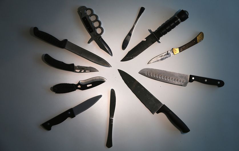 various knives.
