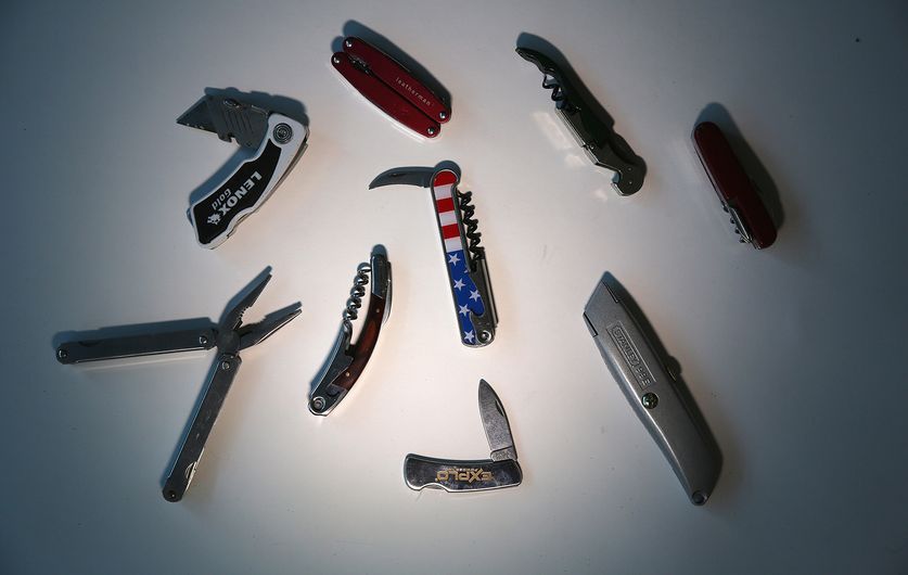 Knives and assorted prohibited items. The federal agency is reminding people to pack carefully during the heavy holiday travel season.