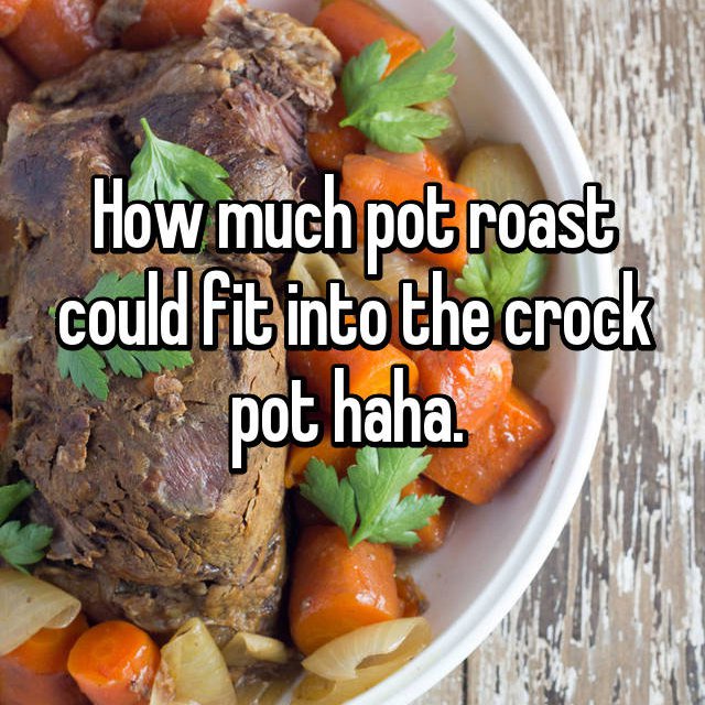 daube - How much pot roast could fit into the crock pot haha.