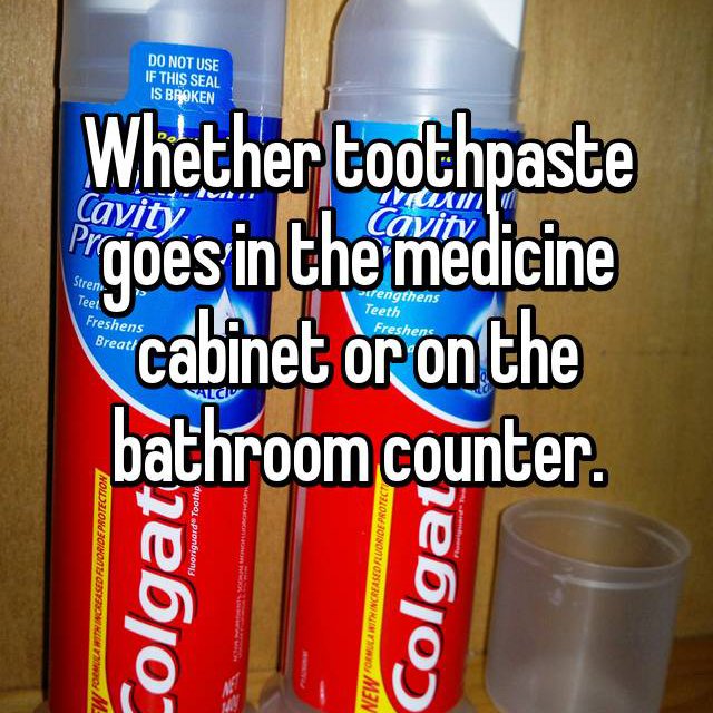 colgate - Do Not Use If This Seal Is Broken Daun Stren. Whether toothpaste goes in the medicine cabinet or on the bathroom counter. Teet sirengthens Teeth Freshens Freshens Breat! Vacu FluoriguardToothp Riter With Increased Reuoride Protection Colgat New…