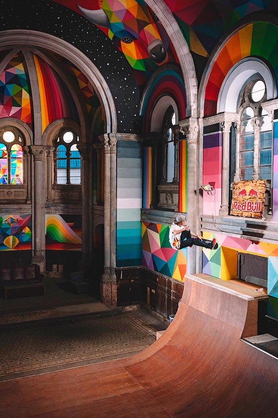 Reconverted by the collective Church Brigade into a skate park, a place of pilgrimage for the skate lovers.