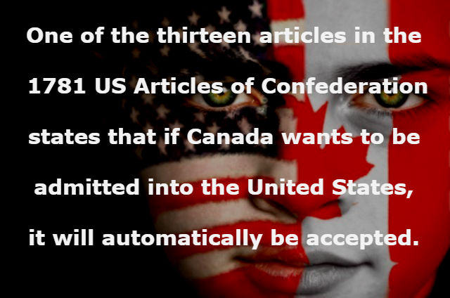 photo caption - One of the thirteen articles in the 1781 Us Articles of Confederation states that if Canada wants to be admitted into the United States, it will automatically be accepted.