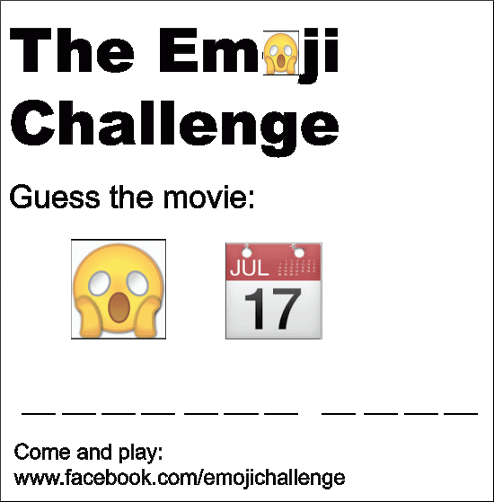 Guess the movie Emoji challenge, for more games like this... check out www.facebook.com/emojiechallenge