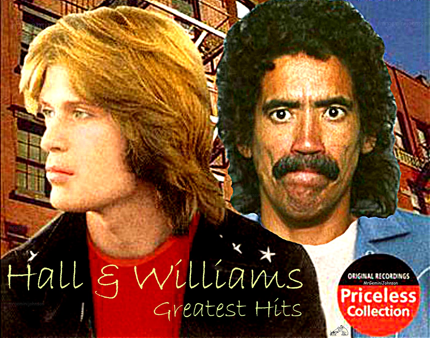 Fake album cover with Darryl Hall and Ted Williams