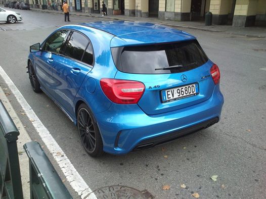 For me, this is the best color you can get for the A45 AMG!  The car has been spotted last Friday in Torino by Franois Falbriard