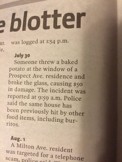 Serious Crime reported in the Nutley Police blotter