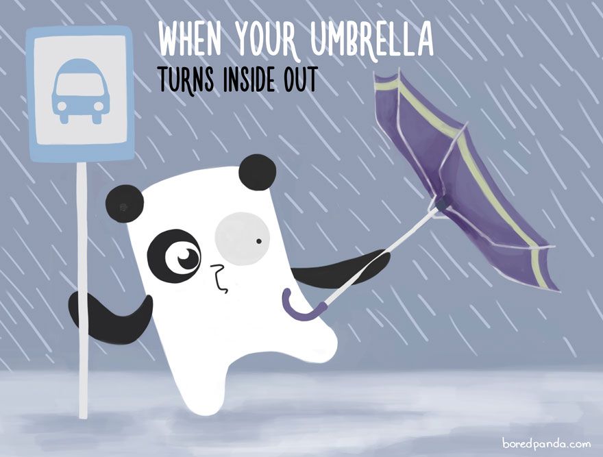 When Your Umbrella Turns Inside Out boredpanda.com