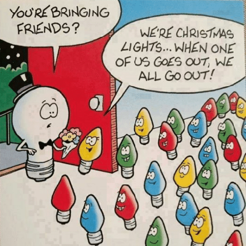 christmas funny - You'Re Bringing Friends ? We'Re Christmas Lights... When One Of Us Goes Out, We All Go Out! A 8C,