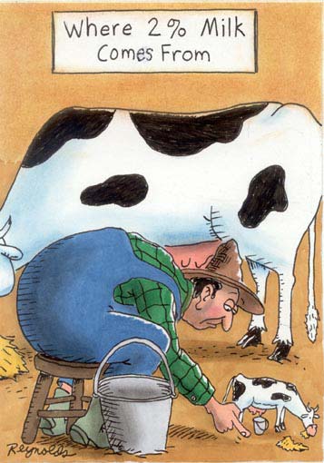 farm funnies - Where 2% Milk comes from Reynolds