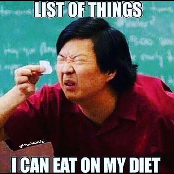 meal plan meme - List Of Things I Can Eat On My Diet