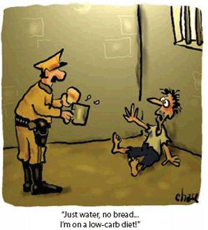 cartoon - ch Just water, no bread... I'm on a lowcarb diet!"