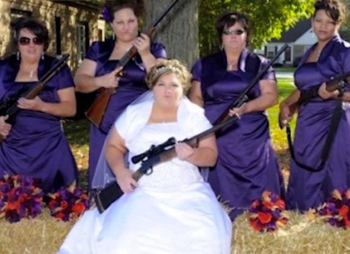 bride with rifle