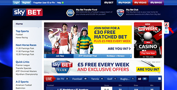 The sports gambling website known as Skybet.com has a feature above its Facebook button in the upper-right corner of the screen that, when clicked, turns the page into a fake Microsoft Excel spreadsheet in case your boss walks by your computer.