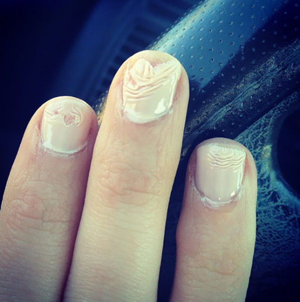 This happening right after a manicure: