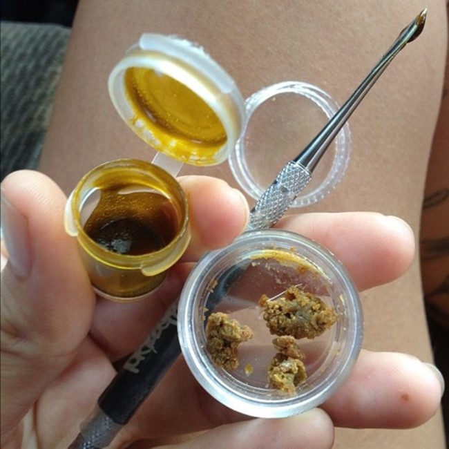 Mind blown? Well we're just getting started. Weed-infused CO2 oil is just one of many "cannabis concentrates" that are trending in the Wild West. Others include hash oil, wax (created by whipping hash oil), and bubble hash (above), and this magical stuff (below), called "shatter." Shatter is a refined version of a hash oil known as "butane honey oil." It's made using a pressure vacuum and emerges as a thin cake, which ‘shatters’ when you break it.  Shatter is very potent, and can be upwards of 90 percent THC.