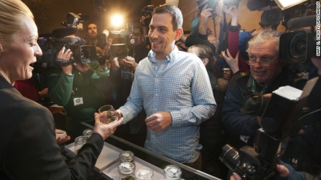 And THIS is who's buying it. Sean Azzariti, an Iraq war veteran, was the first person to legally purchase recreational marijuana in Colorado on January 1, 2014.