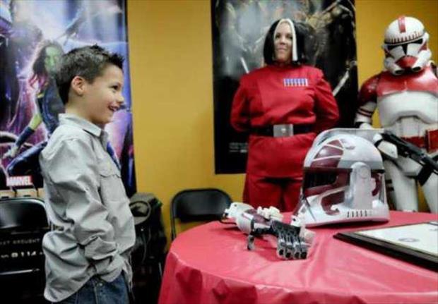 Kid Gets An Amazing Prosthetic Storm Trooper Arm!