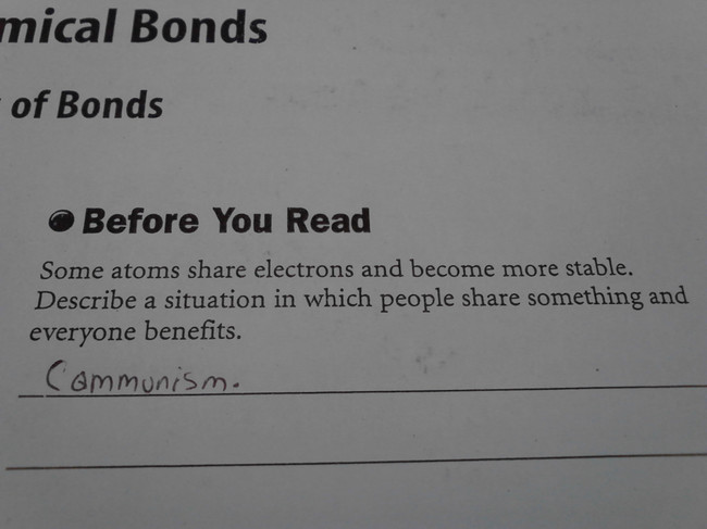 document - mical Bonds of Bonds Before You Read Some atoms electrons and become more stable. Describe a situation in which people something and everyone benefits. Communism.