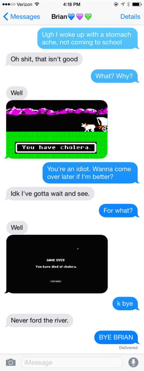 Texts that only kids from the 90's would understand