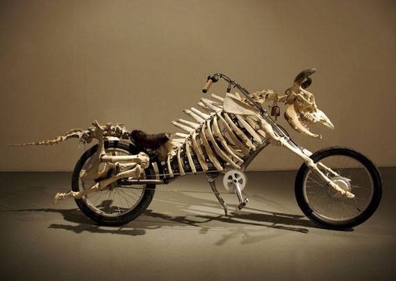 Motorcycle made of bones