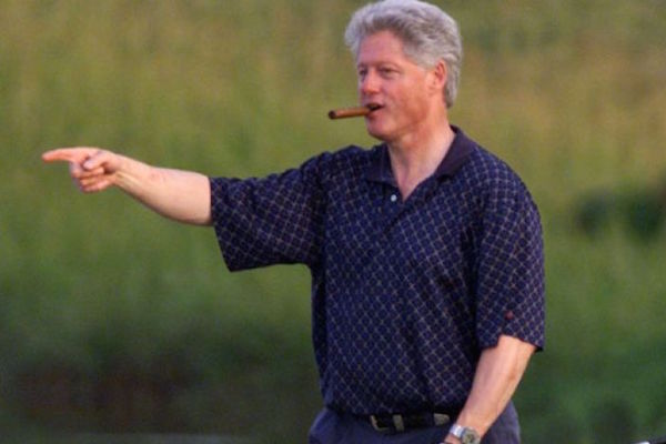 Bill Clinton has some serious cigar swag.