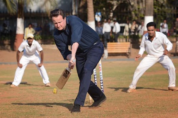 David Cameron is a champ on the cricket field.