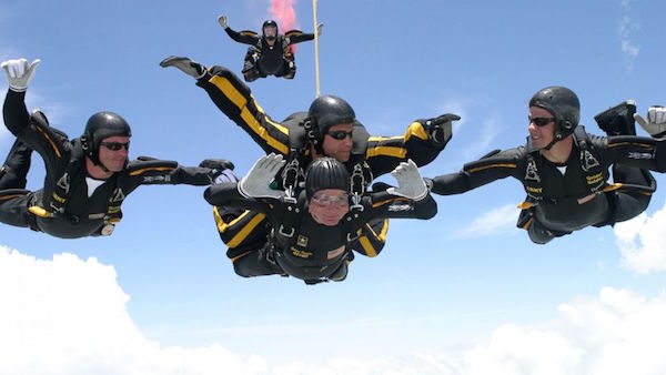 Bush isn’t too afraid to jump out of a plane once in a while.