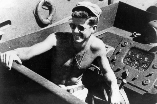 JFK is always up for an ocean adventure.