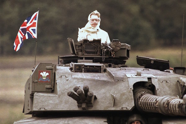 Margaret Thatcher loves taking her Army tank out for a leisurely stroll.