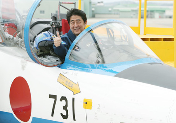 Who needs first class when you can just fly a fighter jet like Shinzo Abe?