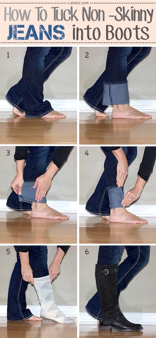 An easy way to turn non-skinny jeans to skinny jeans